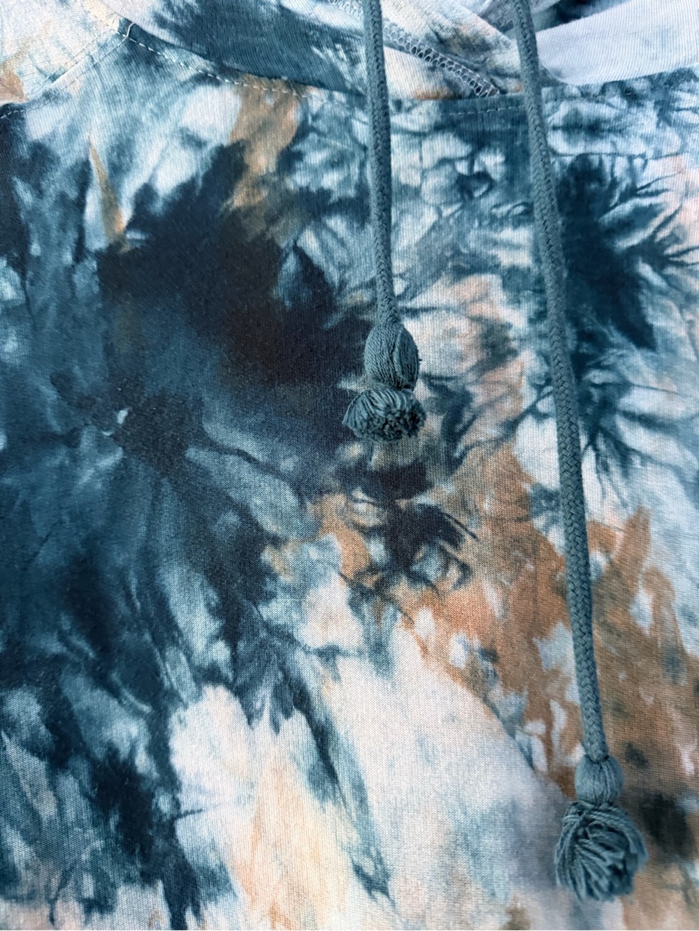 Tie-Dye Blue & Tan Pullover Hoodie - Picture 2 of 6